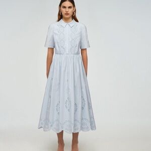 Elegant Light Blue Midi Dress